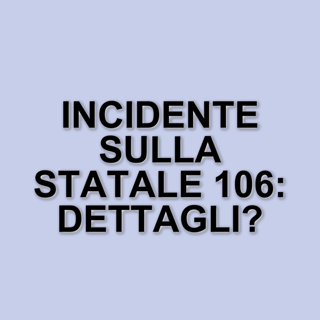 Incidente stradale sulla Statale 106 Jonica: due feriti e traffico paralizzato