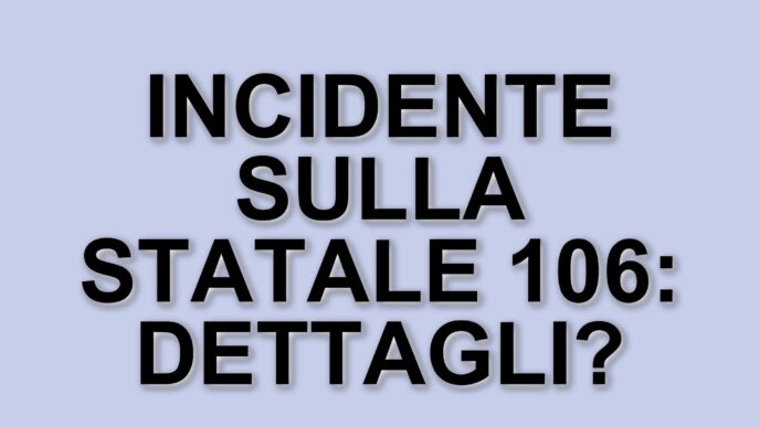 Incidente stradale sulla Statale 106 Jonica: due feriti e traffico paralizzato
