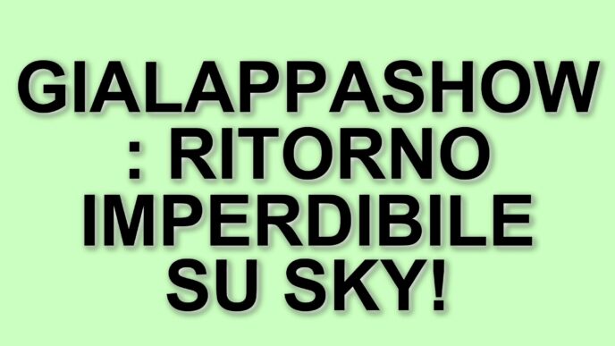 Gialappashow: La Quinta Edizione In Arrivo Su Sky Uno E Tv8 Il 31 Marzo 2025