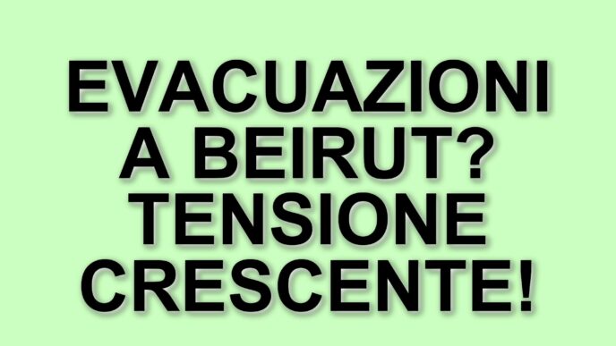 Tensioni a Beirut: i militari israeliani avvertono i civili di lasciare un'area strategica