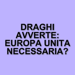 Mario Draghi avverte l'Europa: il riarmo della Germania può creare squilibri nella Difesa