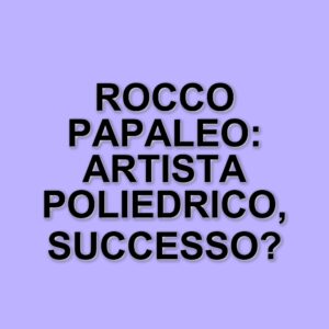 Rocco Papaleo: dalla musica al successo nel cinema e in tv, la carriera di un artista poliedrico