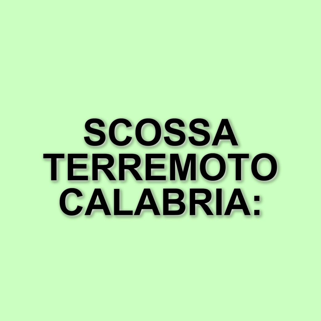 Scossa di terremoto in Calabria: magnitudo 3.4 avvertita a Catanzaro e Vibo Valentia