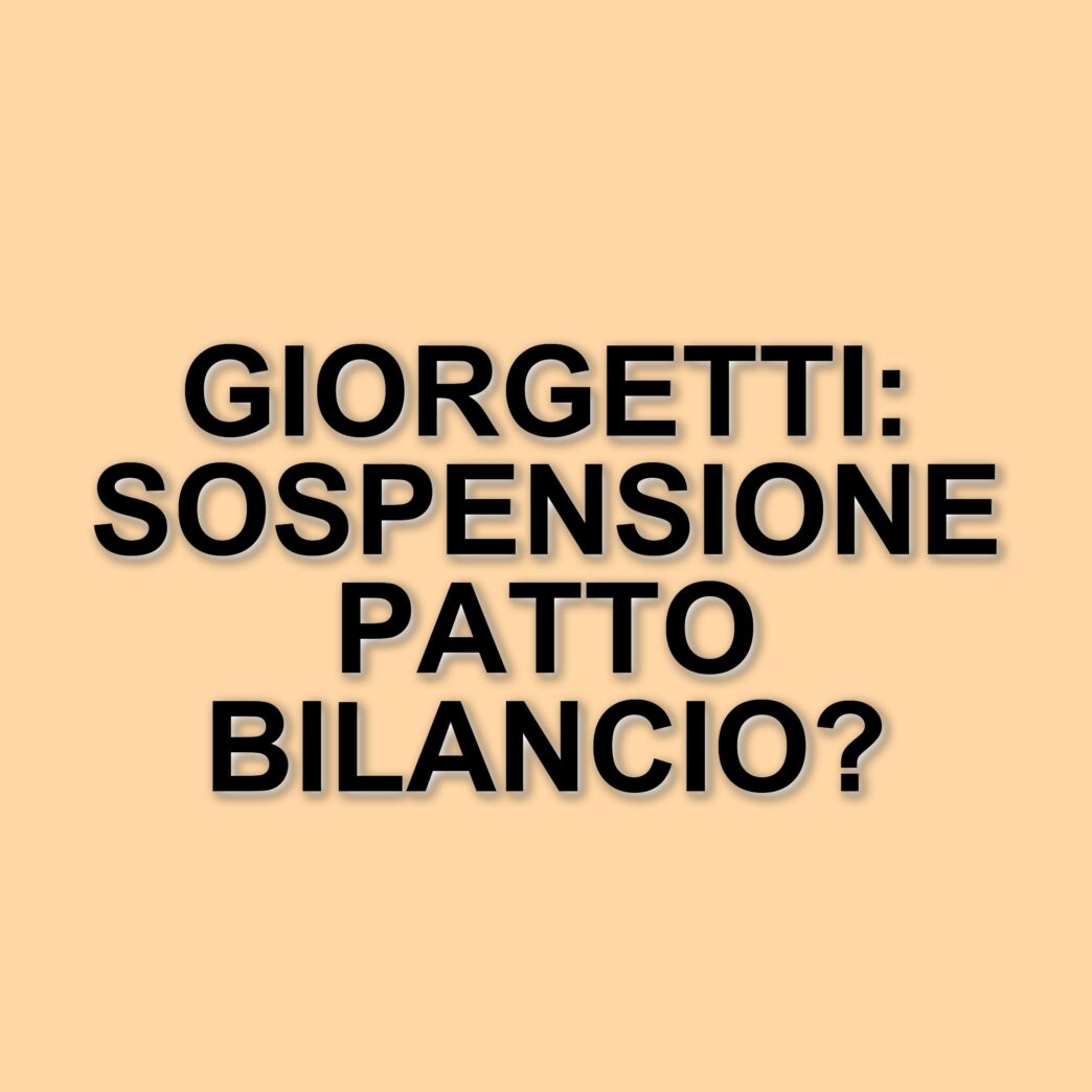 Proposta audace di Giorgetti: sospendere il patto di bilancio dell'Unione Europea