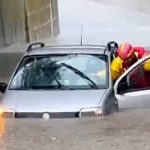 Maltempo a san giorgio delle pertiche: fughe da veicoli intrappolati nelle strade allagate