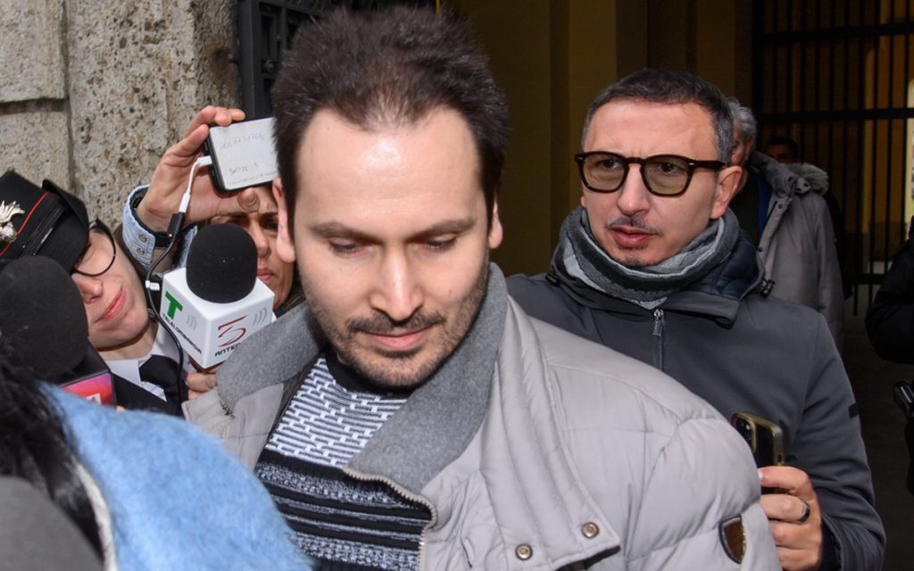 Andrea Sempio accompagnato dai suoi avvocati alla Caserma dei Carabinieri Montebello per tes del dna in relazione al caso Garlasco