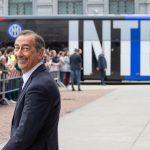a Milano maxi schermo a san siro per la finale champions tra Inter e Paris Saint Germain