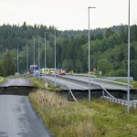Voragine Sulla E6 a Levanger: emergenza con feriti e ferrovia bloccata