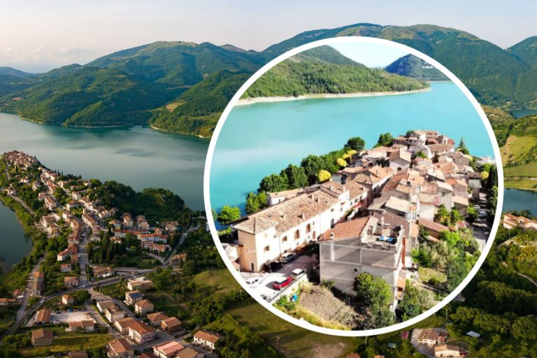 A un’ora da Roma un lago da cartolina svizzera con un borgo sospeso sull’acqua: il segreto del Lazio